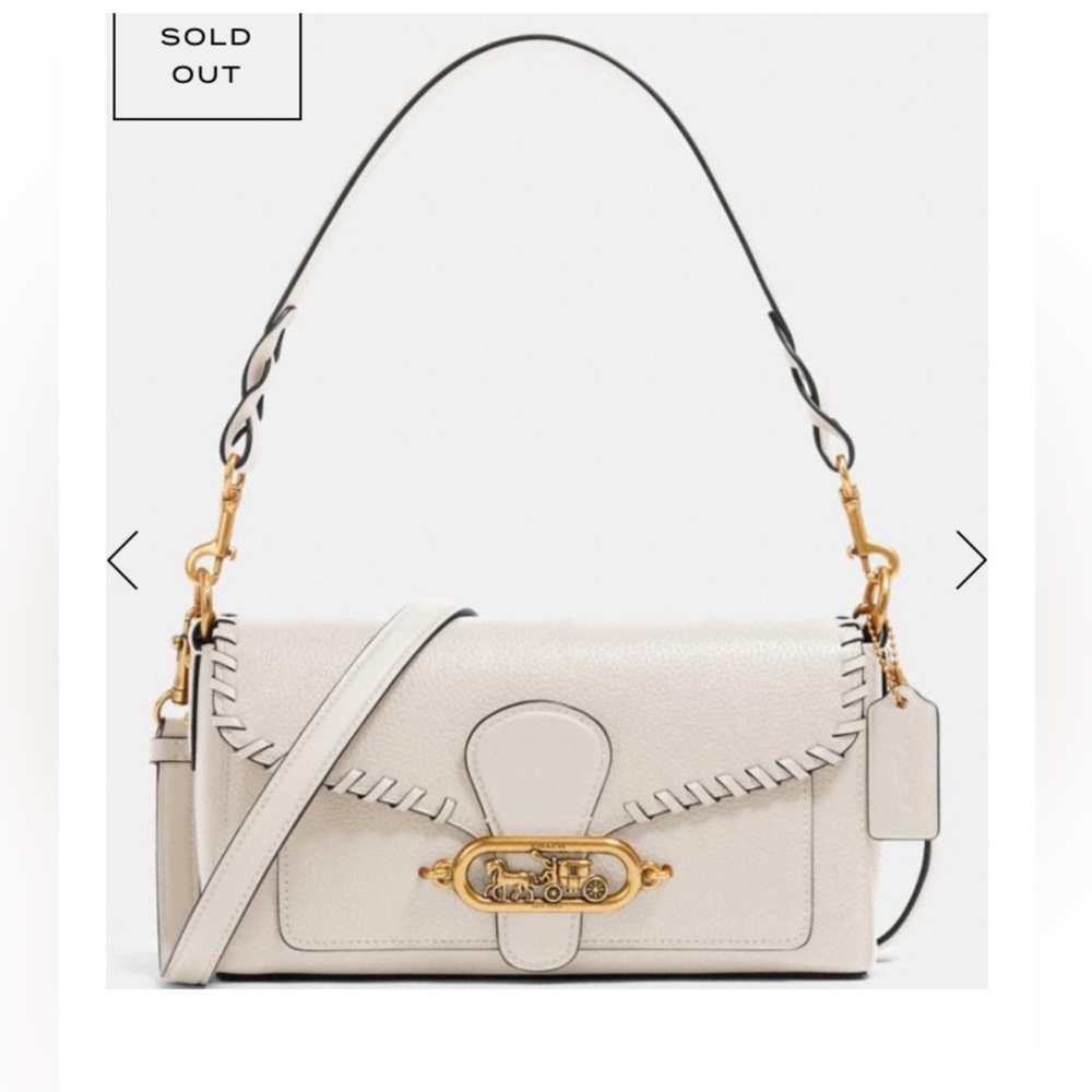 COACH Jade Chalk Shoulder Bag with Whipstitch